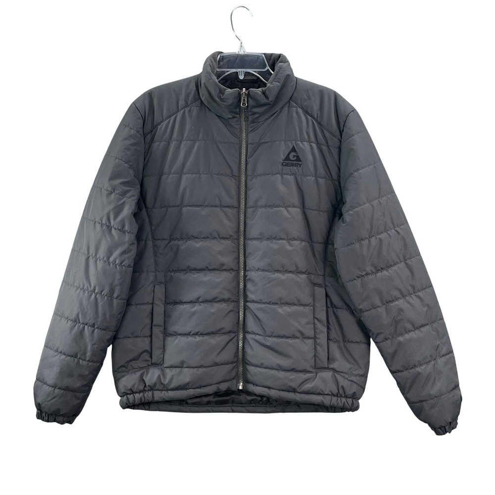 Gerry Puffer Jacket Mens Medium Black Quilted Full Zip Insulated Outerwear‎